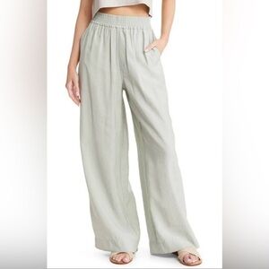 NWT Madewell The Carley Wide Leg Pant In Soft Drape Small Color Light Pale Green